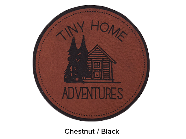 New Faux Leather Patches in Chestnut/Black