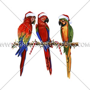 D-3995 Three Christmas Parrots