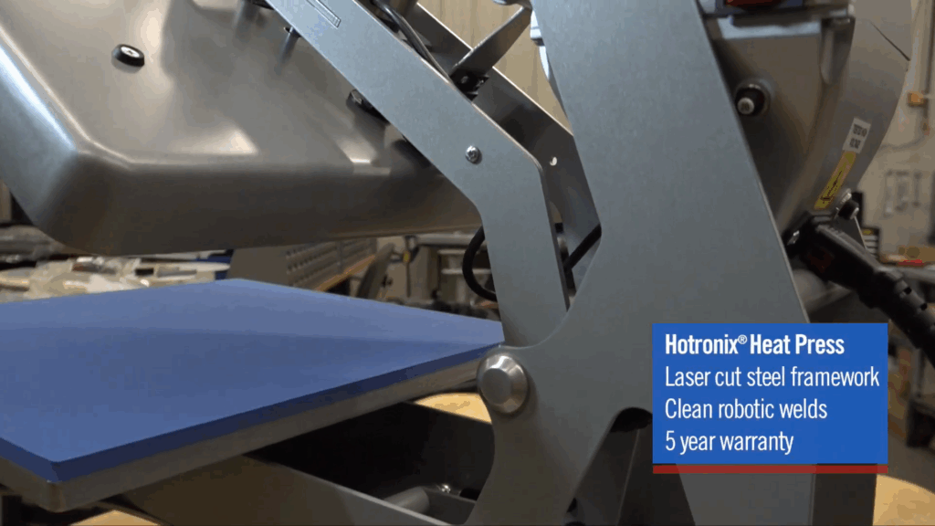 Hotronix Heat Press
Laser cut steel framework
clean robotic welds
5 year warranty