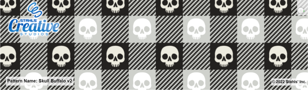 Halloween HTV pattern: skull buffalo v2, skulls in buffalo plaid pattern